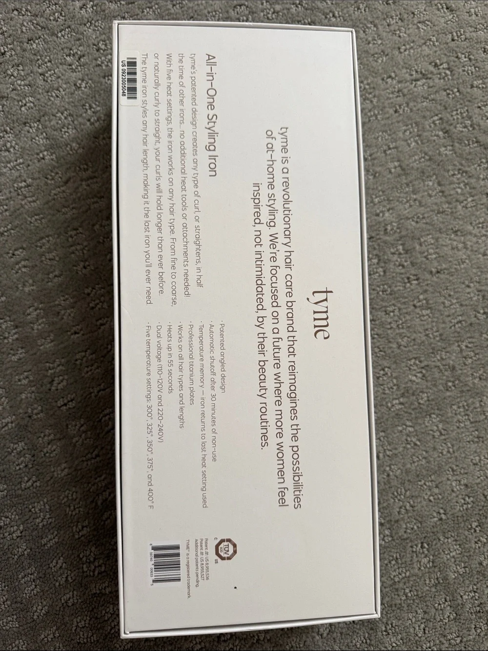 TYME Gold and Rose Gold Flat Styling Iron NIB